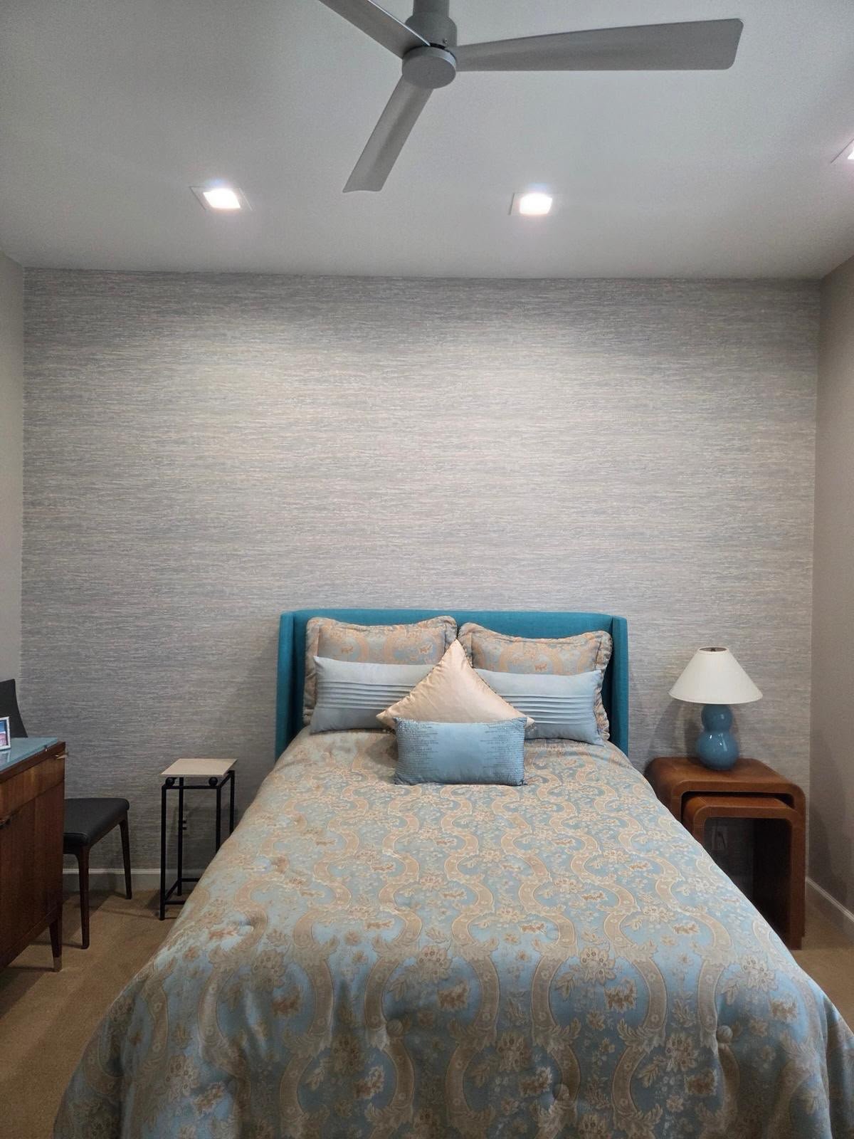 Bedroom wallpaper installation